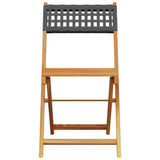 Bistro Chair Set of 2 Black Solid acacia wood, poly rattan 367675