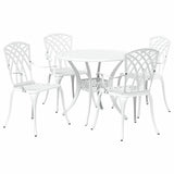 Garden Dining Set 5 pcs White Aluminium 3334718