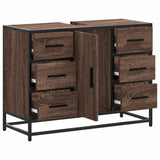 Bathroom Sink Cabinet Brown Oak 80x33x60 cm Engineered Wood 849283