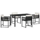 Garden Dining Set 5 pcs Black Poly Rattan 3380742