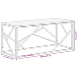 Coffee Table Silver Stainless Steel and Solid Sleeper Wood 349941