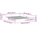 Bed Frame White 140 x 210 cm Solid Pine Wood 873353