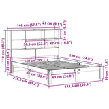 Bookcase Bed without Mattress Wax Brown 140x190cm Solid Wood Pine 3322576