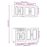 ZNTS 4 Piece Kitchen Cabinet Set Kalmar Black Engineered Wood 3314852