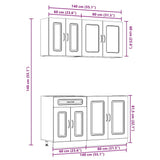 4 Piece Kitchen Cabinet Set Kalmar Black Engineered Wood 3314852