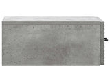 Wall-Mounted Bedside Cabinet with Drawer 2 pcs Concrete Grey 898602