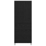 Highboard with Drawer 2 pcs Black Oak Engineered Wood 3416083
