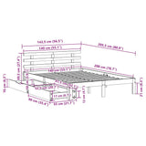 Bed Frame with Drawers without Mattress 140x200 cm 3302010