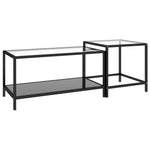 Tea Tables 2 pcs Tempered Glass Black 331614