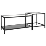 Tea Tables 2 pcs Tempered Glass Black 331614