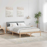 Bed frame Brown and light grey 140 x 190 cm Solid pine wood 878544