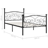 Bed Frame without Mattress with Slatted Base Black Metal 100x200 cm 284455