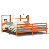 Bookcase Bed without Mattress Wax Brown 180x200 cm Super King Solid Wood 3321920
