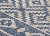 Outdoor Flatweave Rug 140x200 cm Blue Stripes 340838
