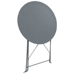 3 Piece Bistro Set Steel Grey 44355