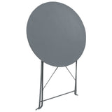3 Piece Bistro Set Steel Grey 44355