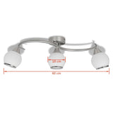 Ceiling Lamp with Glass Shades on Waving Rail for 3 E14 Bulb 240986
