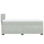 ZNTS Box Spring Bed with Mattress Light Grey 90x200 cm Velvet 3286222