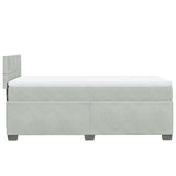ZNTS Box Spring Bed with Mattress Light Grey 90x200 cm Velvet 3286222
