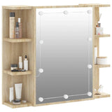 Mirror Cabinet with LED Sonoma Oak 70x16.5x60 cm 808876