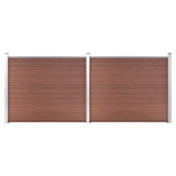 Fence Panel Set WPC 353x146 cm Brown 3070451
