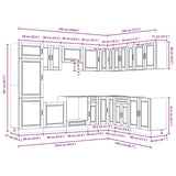 14 Piece Kitchen Cabinet Set "Porto" Gloss White Engineered Wood 3314993