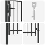 Fence Gate BOXTEL 103 x 150 cm Powder-Coated Steel Grey 42008879