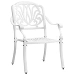 ZNTS 3 Piece Bistro Set White Cast Aluminium 3216339