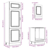 7 Piece Kitchen Cabinet Set Kalmar Concrete Grey Engineered Wood 3314765