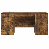 Desk with Shelf Smoked Oak 142.5 x 50 x 75 cm Engineered Wood 3414608