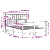 Bookcase Bed without Mattress Wax Brown 140x190cm Solid Wood Pine 3323040