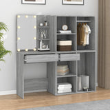 LED Dressing Table with Cabinets Grey Sonoma Engineered Wood 3120189