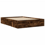 Bed Frame without Mattress Smoked Oak 135x190 cm Double Engineered Wood 3295510