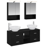 Bathroom Furniture Set 5 pcs Black Oak 3406960
