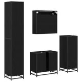 Bathroom Furniture Set 4 pcs Black Oak Engineered Wood 3402449
