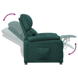 Recliner Chair Dark Green Fabric 342456