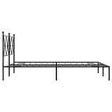 Metal Bed Frame without Mattress with Headboard Black 135x190cm 376501