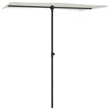 Garden Parasol with Aluminium Pole 180x110 cm Sand White 47329