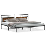 Bed Frame without Mattress Smoked Oak 193x201 cm Engineered Wood 4106749