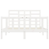 Bed Frame without Mattress White 160x200 cm Solid Wood Pine 3107624