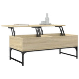 Coffee Table Sonoma Oak 100x50x40 cm Engineered Wood and Metal 845377