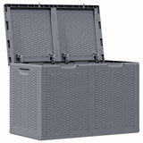 Garden Storage Box Grey PP Rattan 180 L 364060