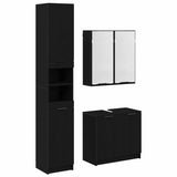 Bathroom Cabinet Set with Shelf 3 pcs Black Oak Engineered Wood 3416110