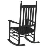 Rocking Chair with Curved Seat Black Solid Wood Poplar 4008870