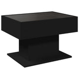 ZNTS Coffee Table with LED Black 70x50x45 cm Engineered Wood 847533