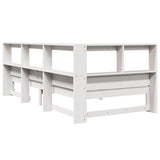 Bookcase Bed without Mattress White 75x190 cm Small Single Solid Wood Pine 3324342
