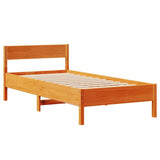 Bed Frame without Mattress Wax Brown 90x200 cm Solid Wood Pine 3306197
