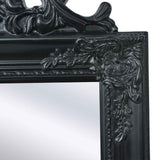 243694 Free-Standing Mirror Baroque Style 160x40 cm Black