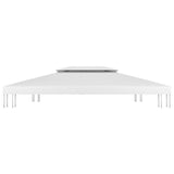 2-Tier Gazebo Top Cover 310 g/m² 4x3 m White 312077