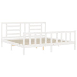 Bed Frame without Mattress White 200x200 cm Solid Wood Pine 3192902